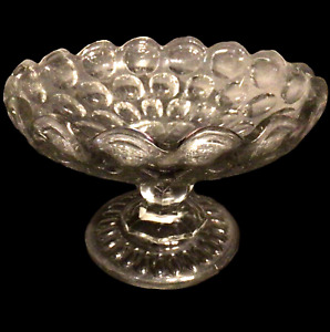 Antique Flint Glass Compote Thumbprint Footed 1800 S