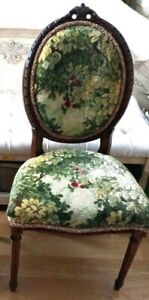 Antique French Carved Chair Scalamandre Marly Cut Velvet Fabric Read Descrip