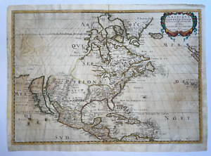 North America California As An Island 1650 Nicolas Sanson Rare Large Antique Map