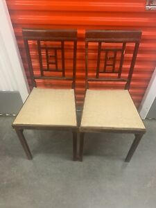 Vintage Folding Chair Set Dining Card Antique Bistro Wooden Lot Leg O Matic 30s