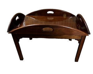 Pennsylvania House Coffee Table Cherry Chippendale Style Vintage Butler Tray