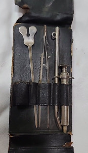 Antique Surgical Medical Set Kit Syringe Tool Military In Case