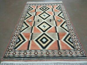 4 X 6 Vintage Handmade Turkish Melas Oushak Wool Rug Carpet Mehrab Red Nice