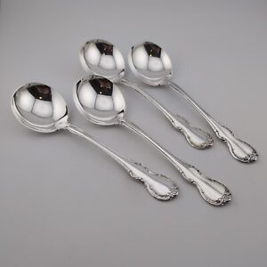 Towle French Provincial Sterling Silver Cream Soup Spoons 6 1 4 Set Of 4