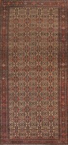 Pre 1900 Antique Sarouk Farahan Vegetable Dye Hand Knotted Wool Area Rug 7 X16 