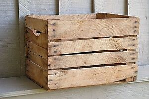 Rustic Primitive Wood Opened Wooden Shipping Crate Box Country Farm Old Vintage