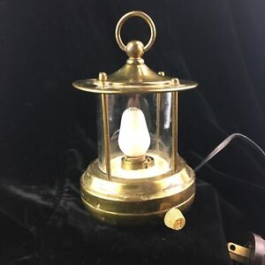 Vintage Nautical Marine Look Lamp Light Wired Brass Mini 5 5 Tall Night Light