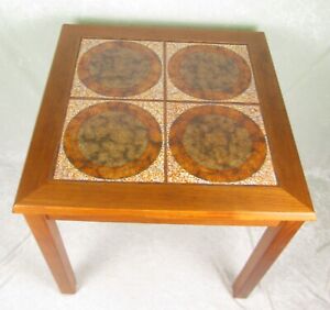 Danish Modern Teak Tile End Table 20 1 4 Inch Tall And Square Vintage Mid Mod