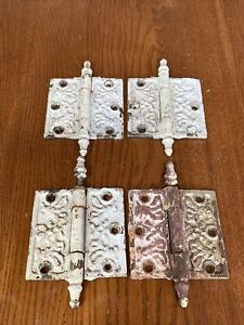 4 Antique Victorian Eastlake Hardware Hinges Brackets Steeple Pins 3 1 2 X3 1 2 
