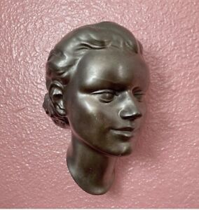 Rare Signed Frankart Art Deco Wall Plaque Hanging Bust Woman Pat Appli For