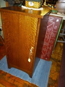 Antique Oak Music Cabinet Bar Storage Record Phonograph 1900 S Refinished