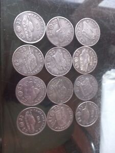 Antique Set Of 12 Commemorative Coin 1945 Cccp Military Tanks Collection