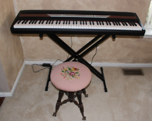 Antique Adjustable Piano Stool W Cast Iron Clawfoot Glass Feet 