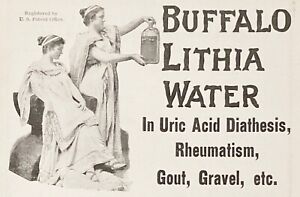 1899buffalo Lithia Water Vtg Quackery Cure All Medicine Print Ad Uric Acid Gout 