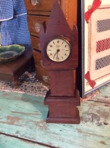 Primitive Watch Hutch Tall Case Clock Grandfather Clock Folk Art Patina 12 5 