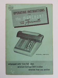 Marchant Figuremaster Calculator Operating Instructions Adding Machine Manual