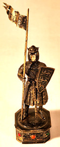 Antique German Sterling Silver Figural Statue King Richard The Lionheart Jewels