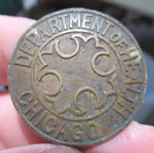 Antique 1880s 1900s Chicago Department Of Health Uniform Button