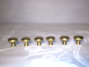 Lot Of 6 Round Drawer Pulls Knobs Solid Brass Handle Heavy Duty Pull 1 1 4 