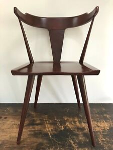 Vintage Paul Mccobb Planner Group T Back Maple Dining Side Chair Mid Century Mcm