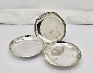 Three Antique Chinese Export Sterling Silver Finger Bowls 3 