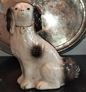 Enchanting Victorian White Staffordshire Dog C 1840 