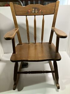 Vintage Hedstrom Child Black Rocking Arm Chair Playing Music