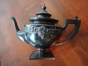 Vintage Derby Silver Co Quadruple Plate Tea Pot 6 Tall