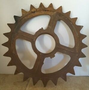 Vintage Industrial Steampunk Cast Iron Gear Sprocket Lamp Base Table Project