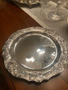 Mint Pre 1890 Repousse German 800 Silver Centerpiece Tray Germany 14 Sterling