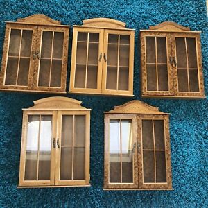 Vintage Wood Wall Hanging Shadow Box Display Curio Cabinet Drawer Collectables