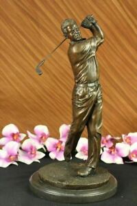 Male Golfer Golf Trophy Tournament Club Award Art Bronze Marble Statue Sculpture