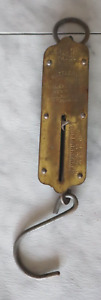 Antique 1892 Brass Chatillons Spring Balance No 2 Hanging Scale 0 50 Lbs