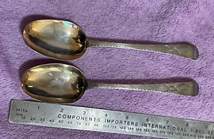 1782 English Sterling Pair Spoons Hester Bateman