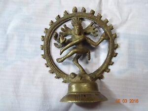 Vintage Solid Copper Hindu Tribal Dancing God Shiva Natraj Statue Figurine A4