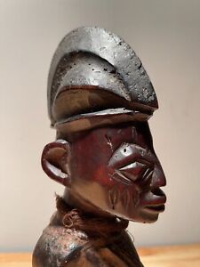 Antique Wooden Old Nigeria Wood Ethnographic Yoruba Ibeji Figure Statue Mask