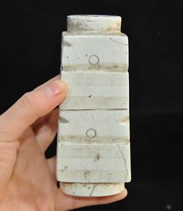 4 6 Old Chinese Liangzhu Culture Old Jade Carved Jade Cong Sacrifice Statue