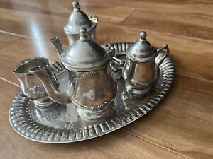 Vintage Godinger Silver Art Miniature Tea Coffee Set Read