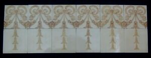 England Antique Art Nouveau Majolica 12 Set Tile C1900