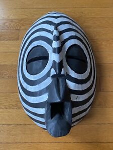 African Tribal Mask Vintage Bambara Mail West Africa Hand Carved Art Decor