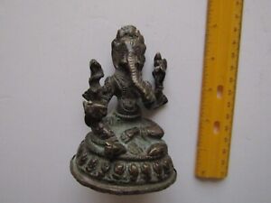Detailed Antique Bronze Ganesh Statue Indian Religion Hinduism Hindu Art