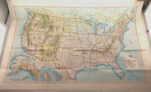 Vintage Rand Mcnally Recreational Area Paper Map Of The United States