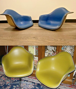  Sale 4 Blue Greige Olive Yellow Eames Herman Miller Chair Fiberglass Arm Shells