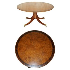 Large 152 5cm Wide Burr Walnut Macassar Ebony Regency Round Dining Table Seats 8