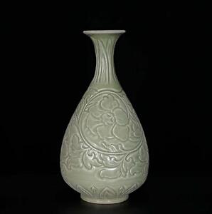 Old Chinese Yaozhou Yao Yaozhou Kiln Vase W Flower N44