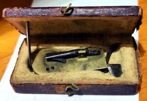 19th Century Brass Lancet Fleam Original Box Antique Blood Letting Medical 