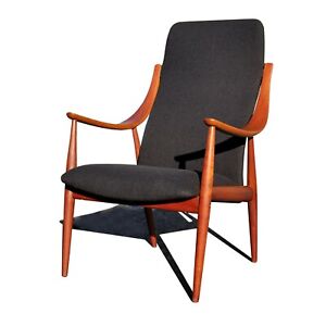 A Danish Mid Century Modern Peter Hvidt High Back Lounge Chair