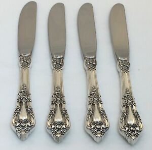 Lunt Sterling Eloquence 4 Hollow Handle Butter Spreaders Modern Blade