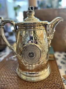 19th C 1854 Reed Barton Silver Plated Water Pitcher W Hunting Scene