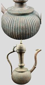 Silver Inlaid Bronze Ewer Kufic Inscriptions 18th Century Central Asia